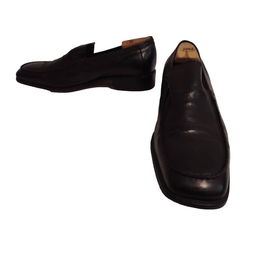 Pakerson Italian Handmade Leather Slip-on Oxford Shoes Size 13 Black